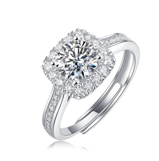 Bague Halo Carré